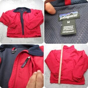 Patagonia Pneumatic Jacket Mens Medium Red Pockets Full Zip Ripstop VTG 90s READ